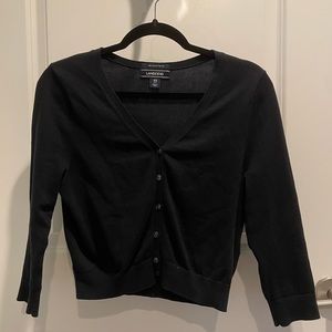 Black XS Lands’ End Cropped Cardigan